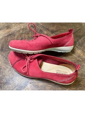 Hotter Comfort Concept Red Suede lace up sneaker size 6.5 EUC
